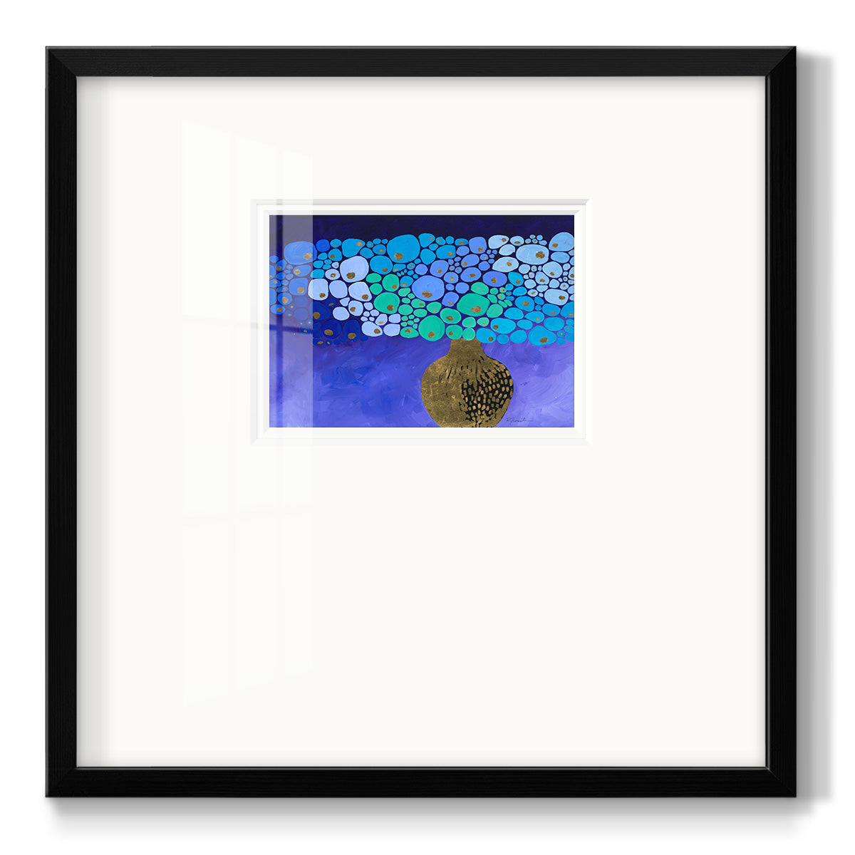 Blue Poppies II- Premium Framed Print Double Matboard