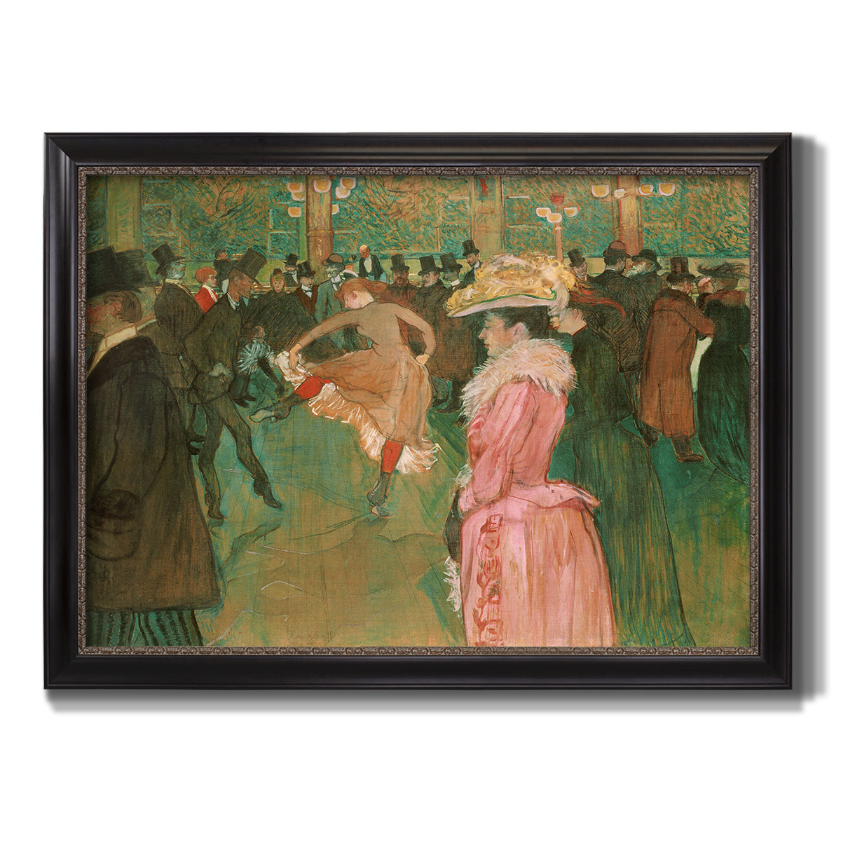 At the Moulin Rouge, The Dance - Ornate Framed Canvas Print