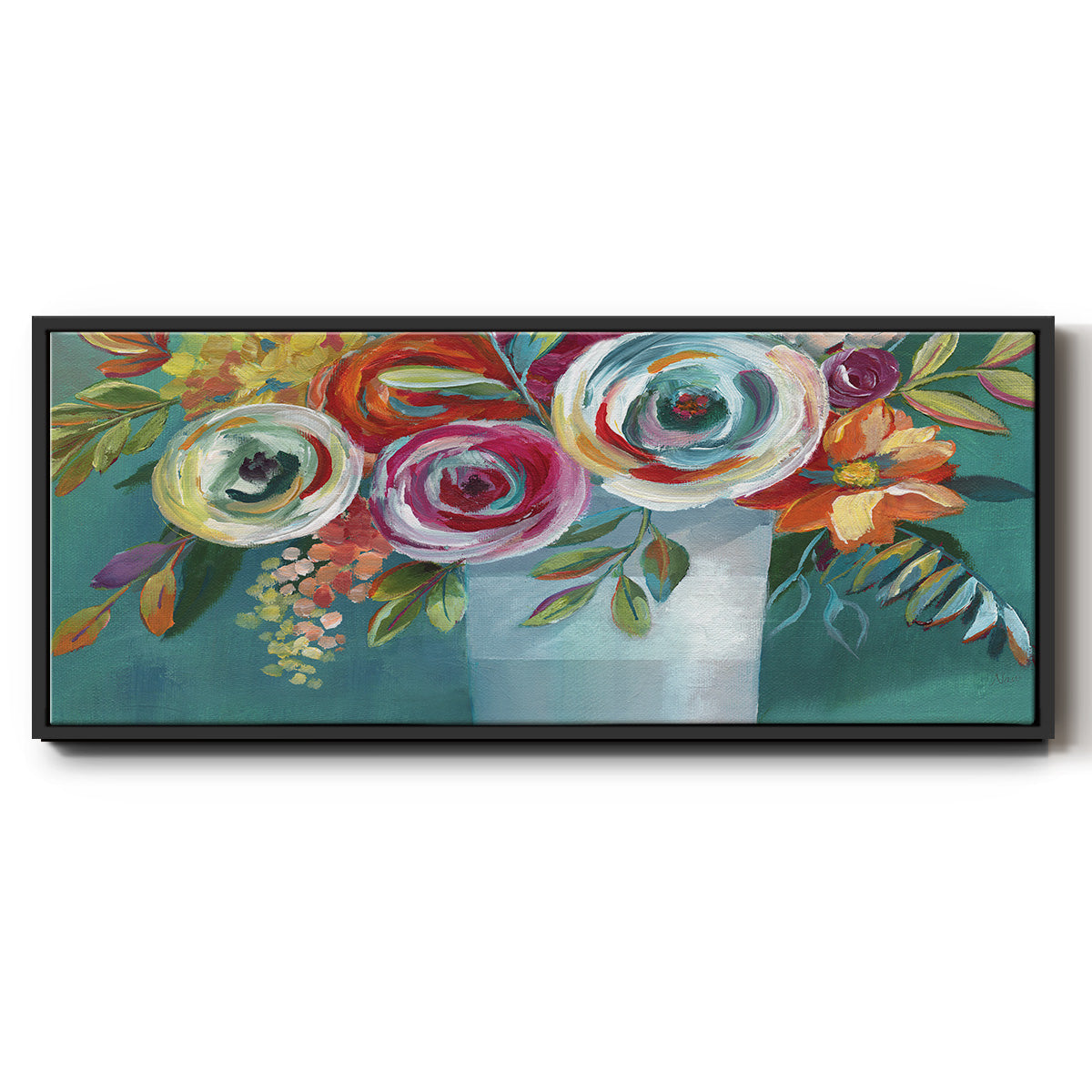 Color Burst II - Floater Framed Canvas Print
