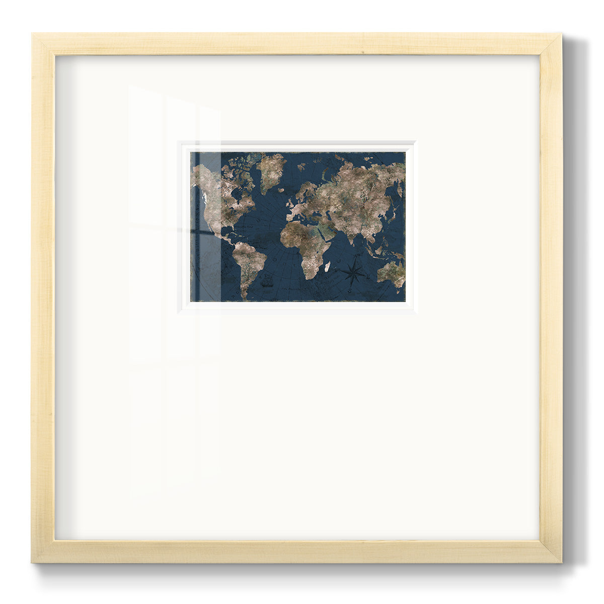 Navy Atlas Premium Framed Print Double Matboard