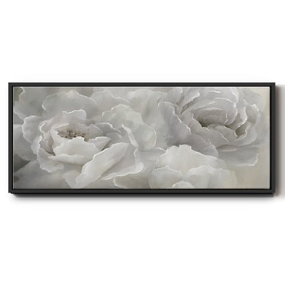 Soft Peony Lace - Floater Framed Canvas Print