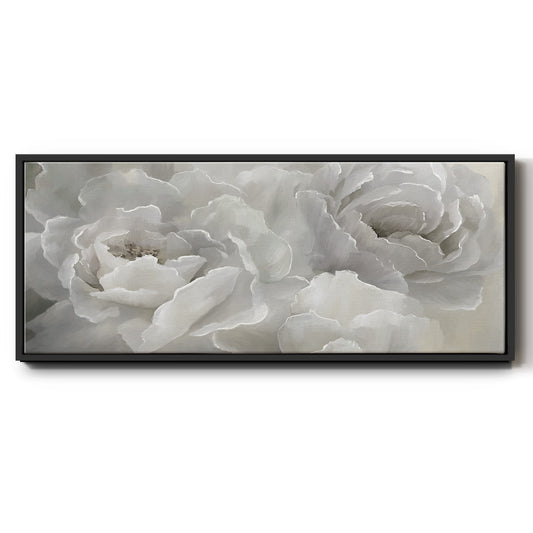 Soft Peony Lace - Floater Framed Canvas Print