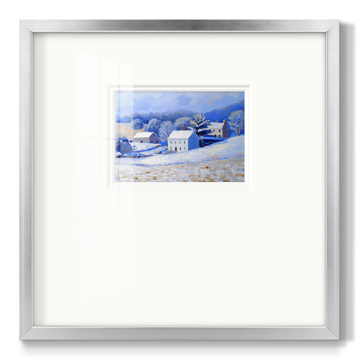 Snow Barn vI - Double Matboard Framed Print