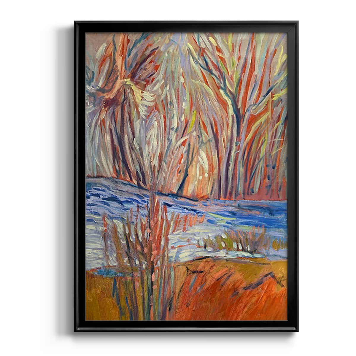 Cadmium Winter Solstice I - Modern Framed Canvas Print