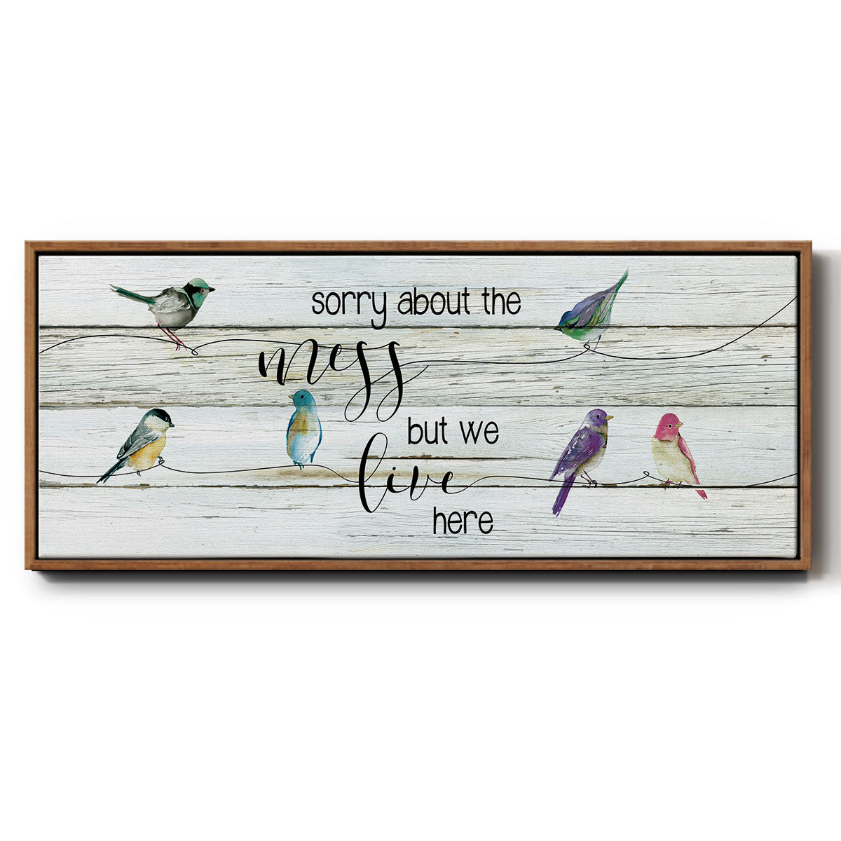 We Live Here - Floater Framed Canvas Print