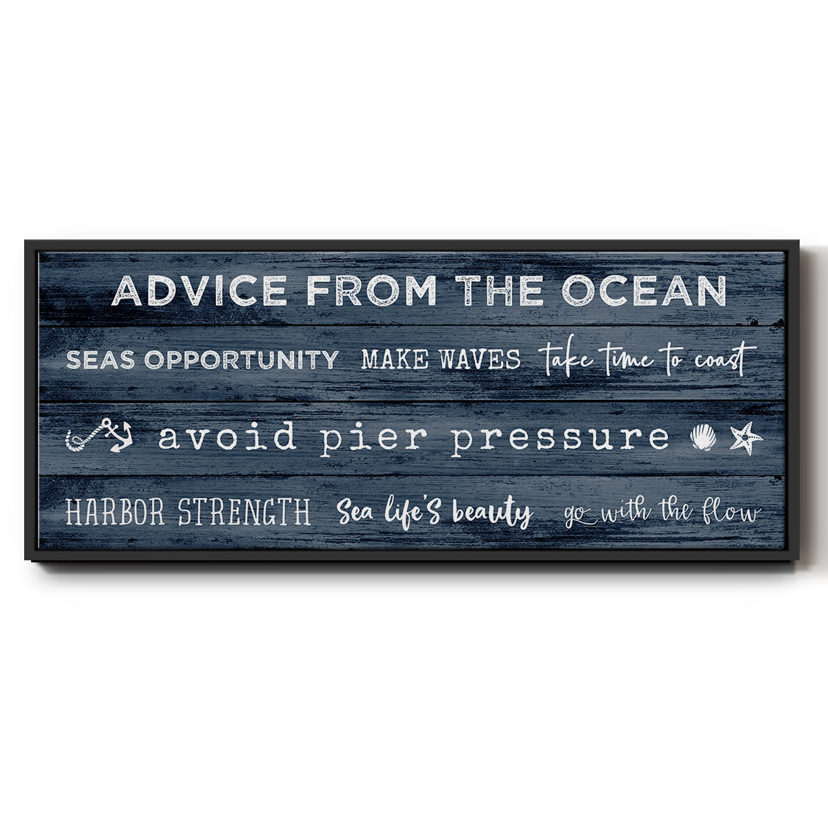 Navy Ocean - Floater Framed Canvas Print