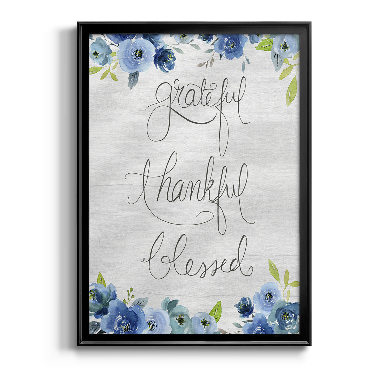 Grateful, Thankful, Blessed - Modern Framed Canvas Print