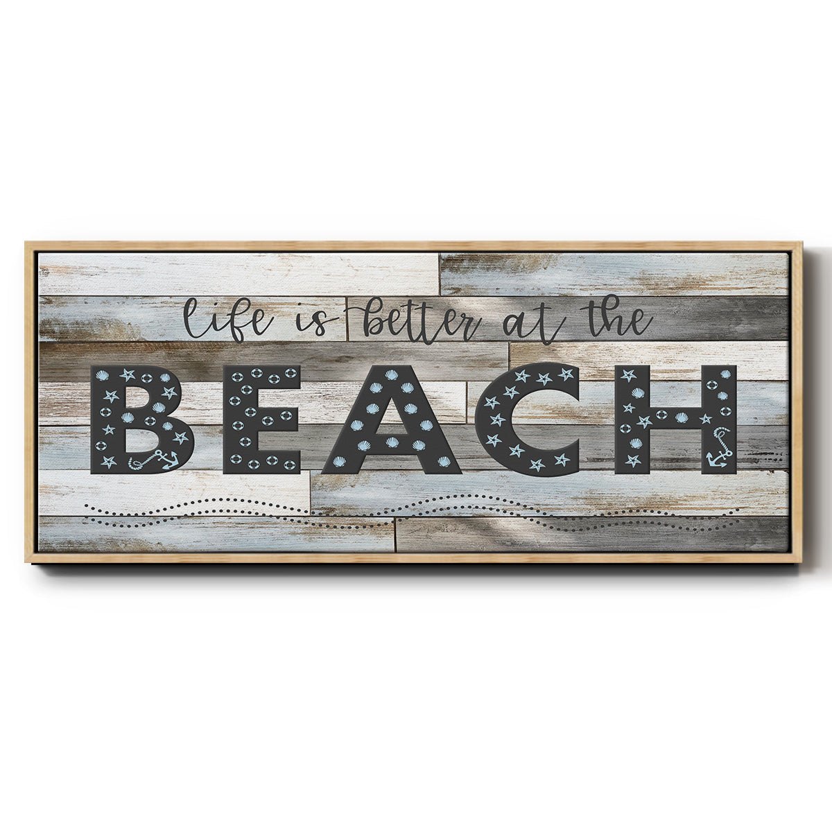 Better at the Beach - Floater Framed Canvas Print