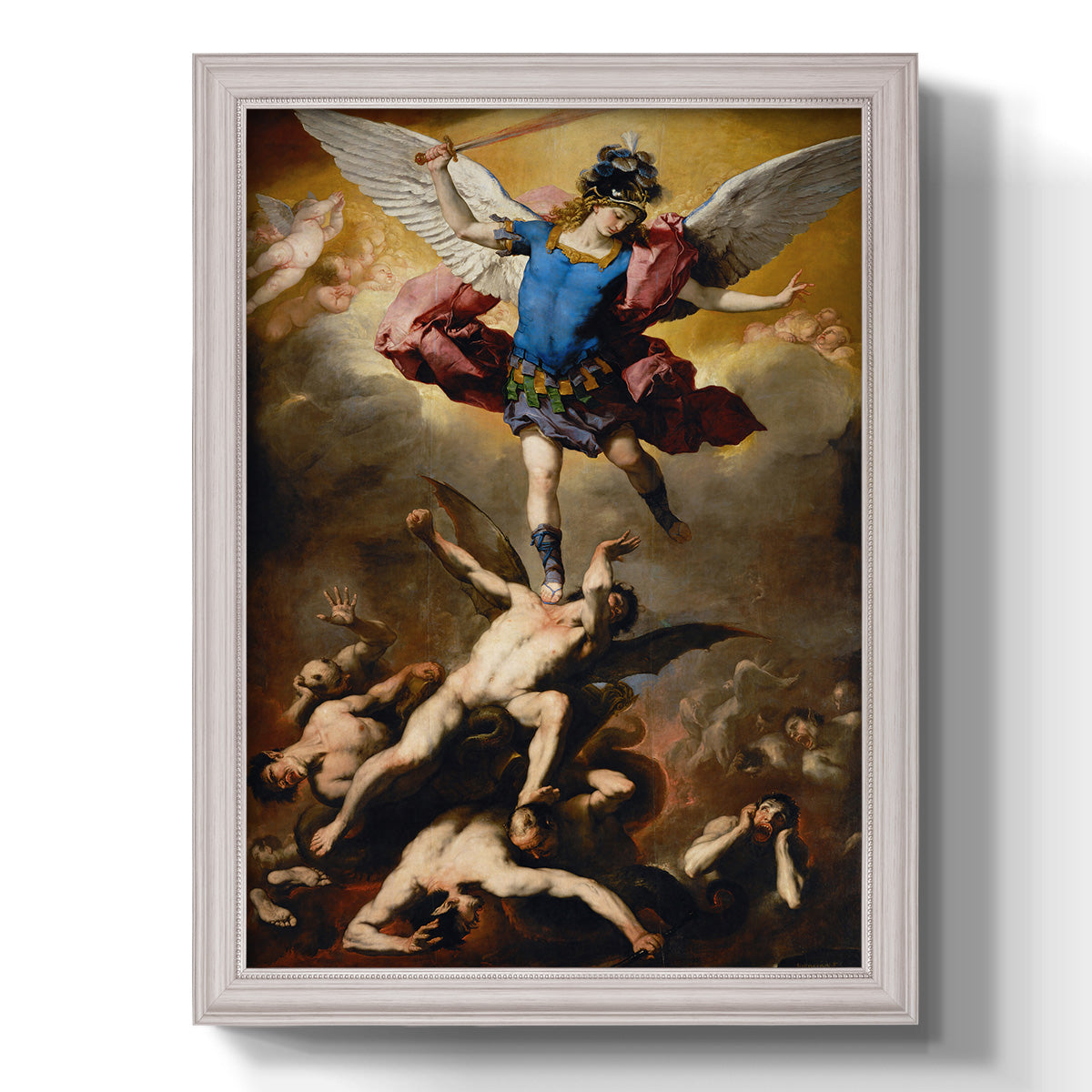 The Fall of the Rebel Angels - Ornate Framed Canvas Print