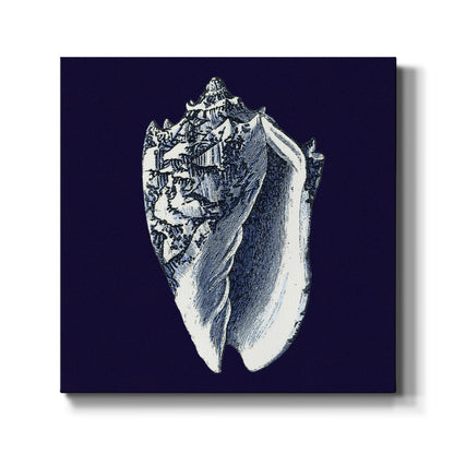 Indigo Shells II - Canvas Art Print