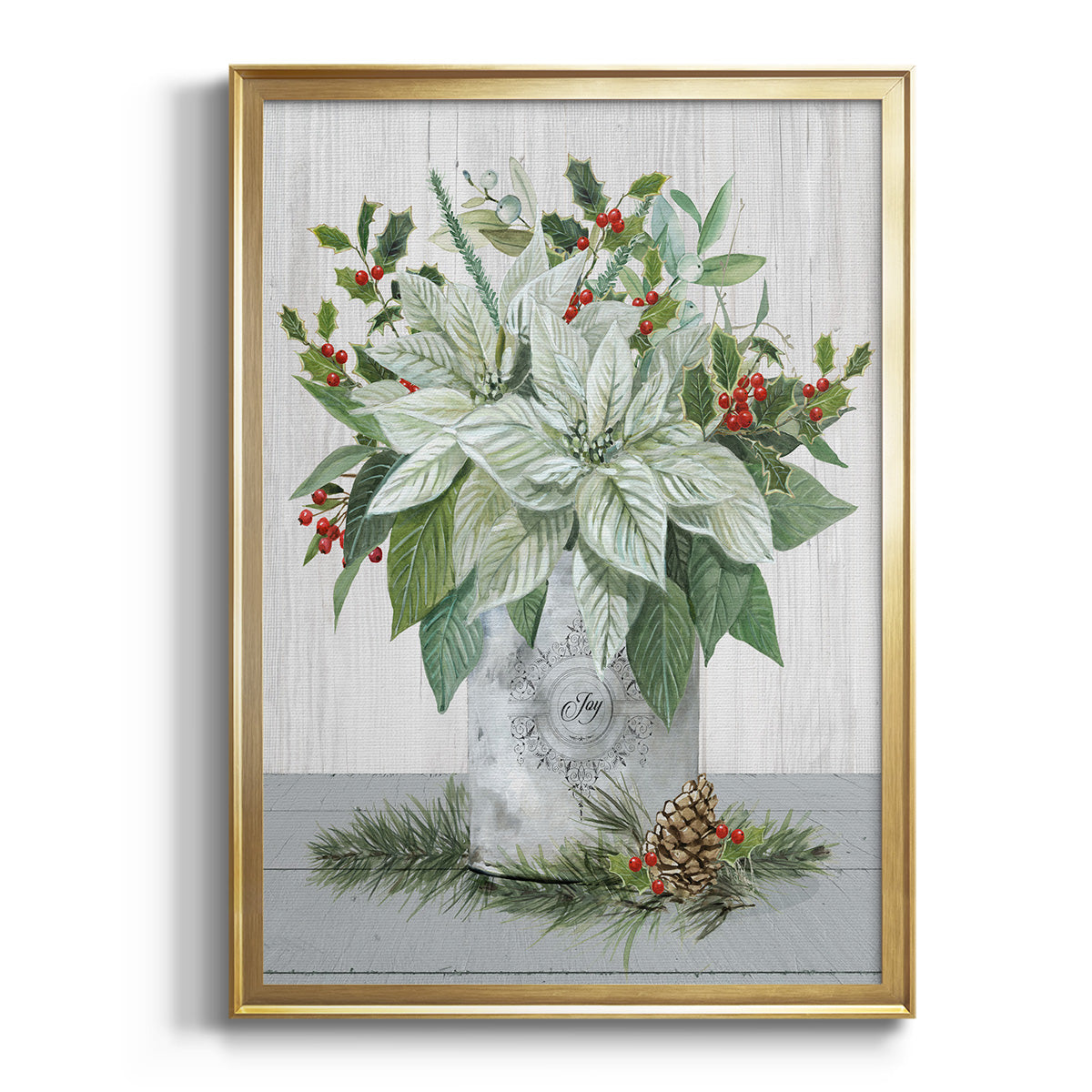 Farmhouse Christmas Joy - Modern Framed Canvas Print