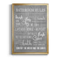 Neutral Bathroom Rules - Modern Framed Canvas Print