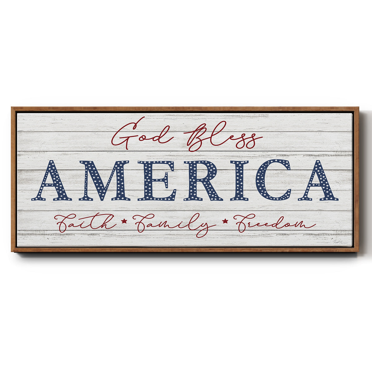 God Bless America - Floater Framed Canvas Print