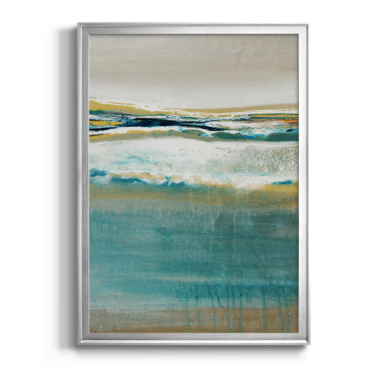 Aqua Quartz V2 - Modern Framed Canvas Print