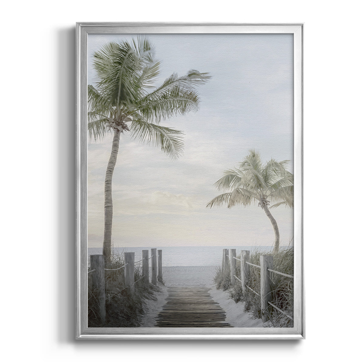 Palm Walk - Modern Framed Canvas Print