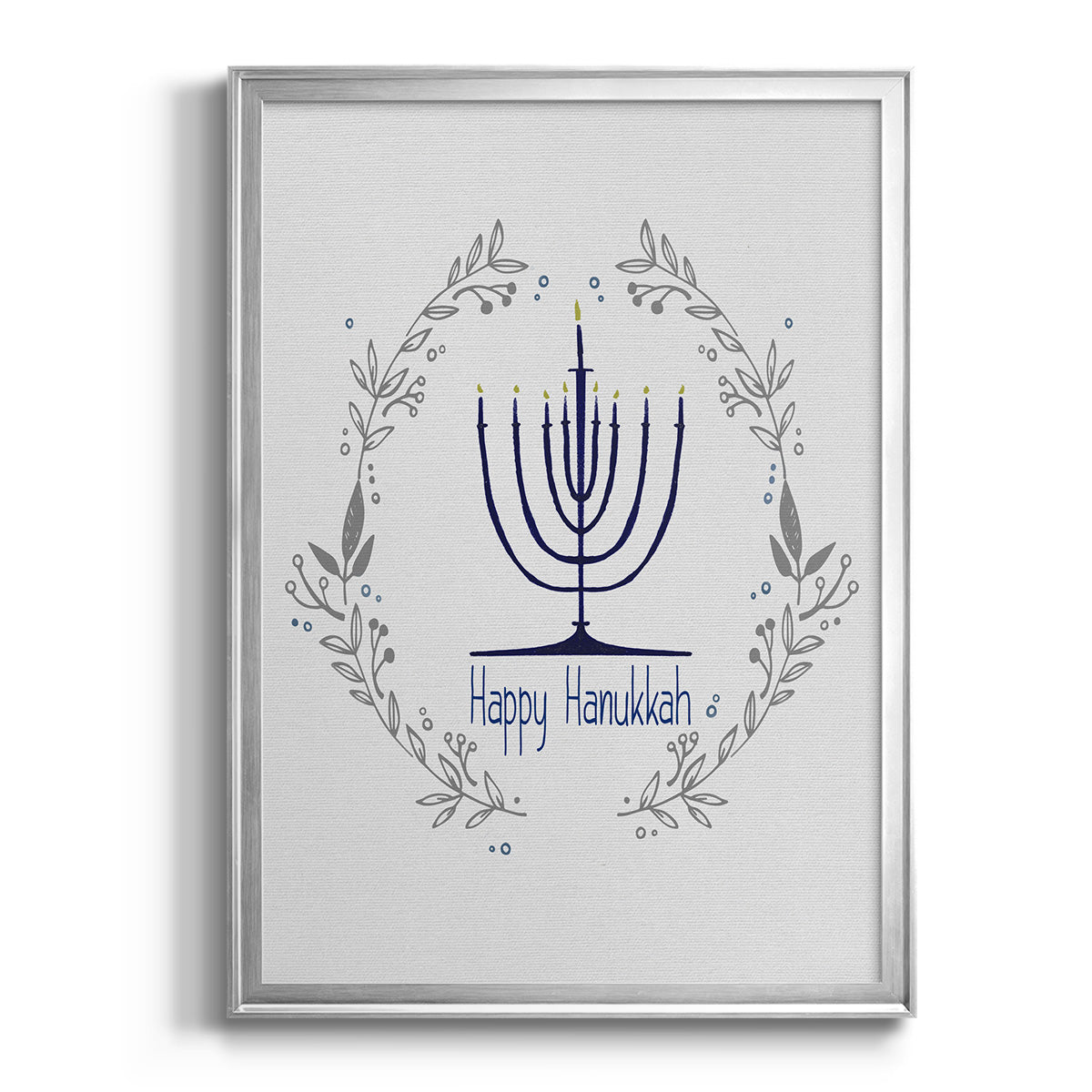 Happy Hanukkah II - Modern Framed Canvas Print