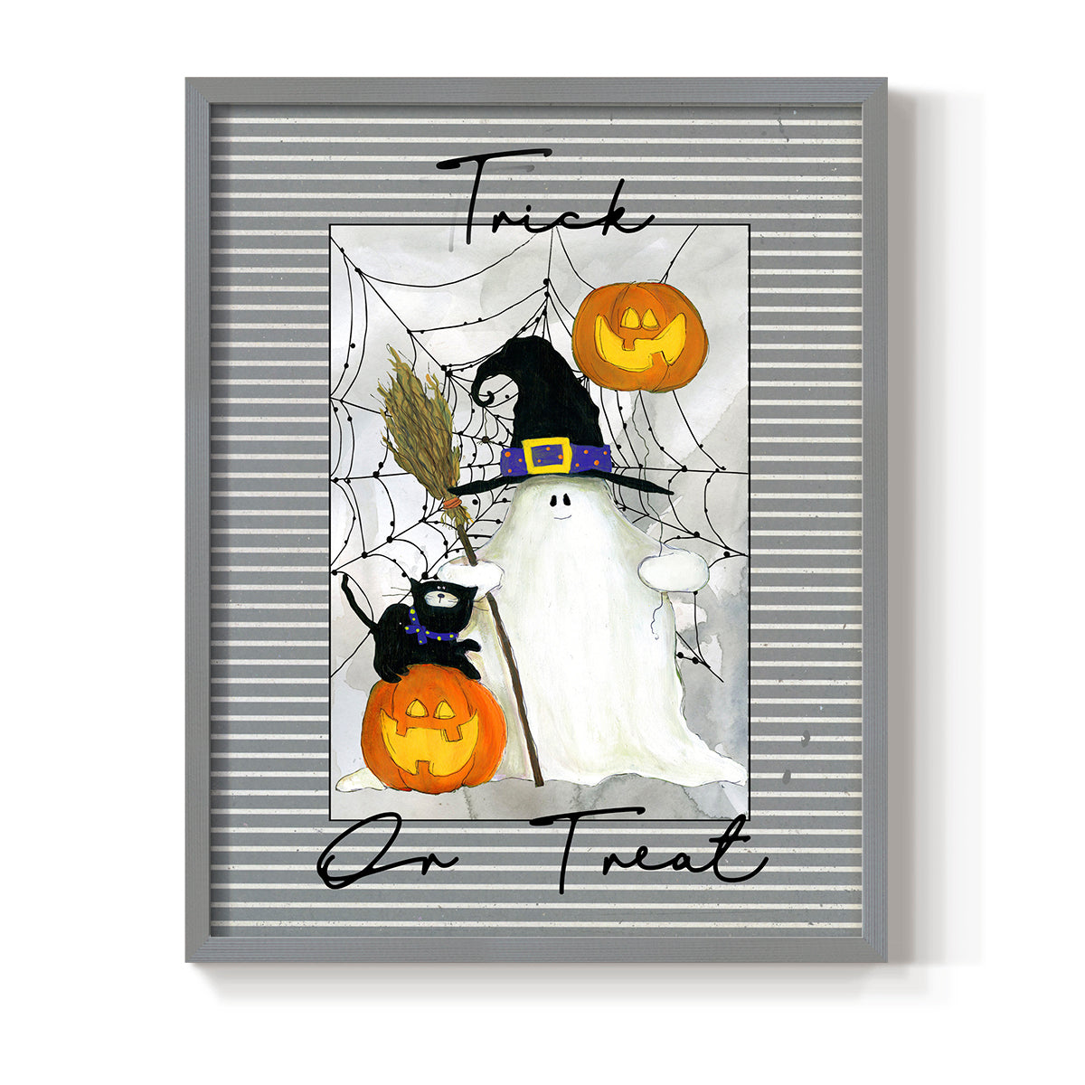 Trick or Treat Ghost - Restickable Framed Art Print