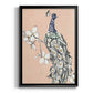 Peacock in Gold III - Modern Framed Canvas Print