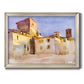 Impressionist Italian village scene by John Singer Sargent printed on canvas in an ornate champagne frame.