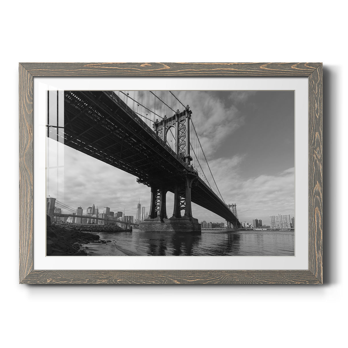 Manhattan Bridge - Barnwood Framed Art Print