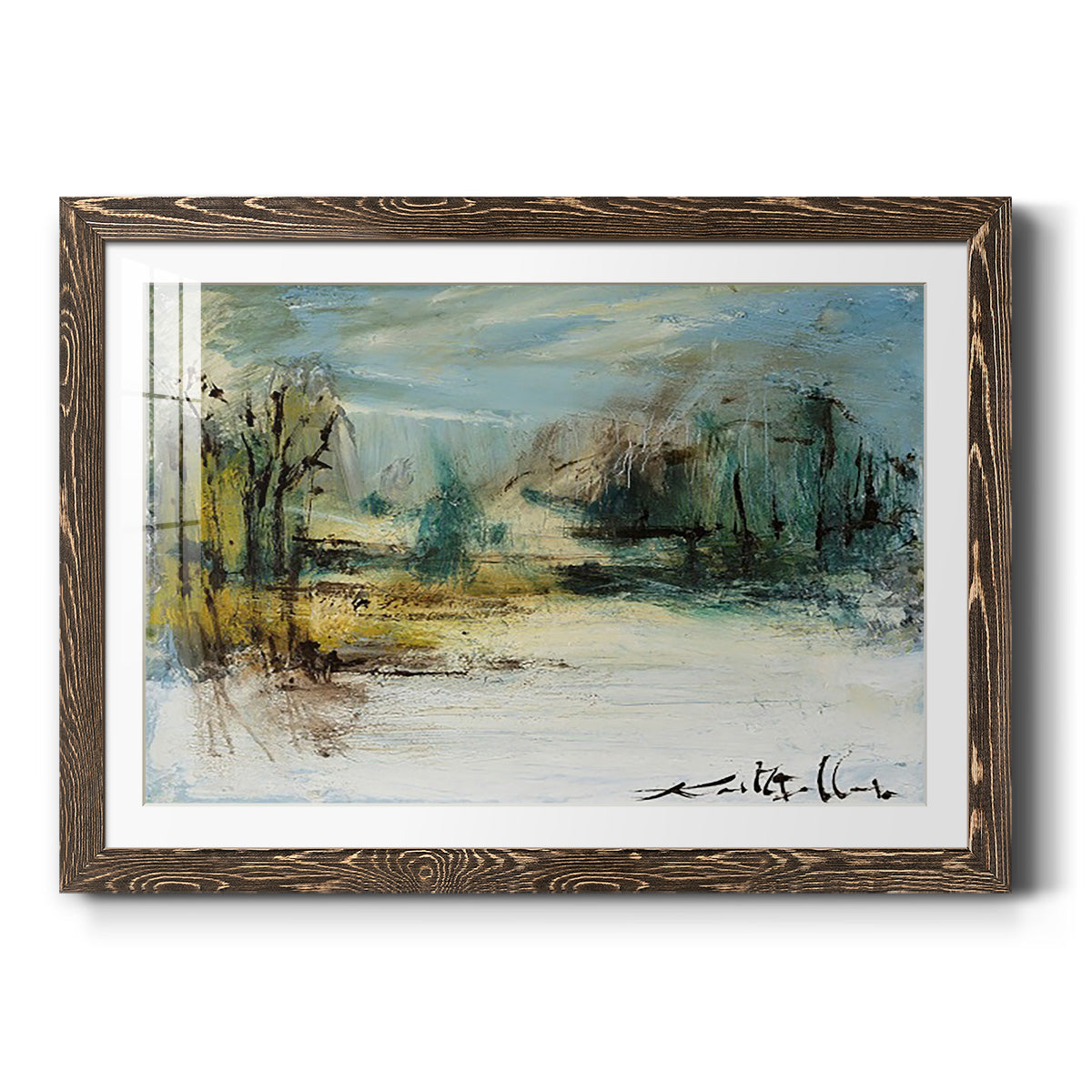 Wintery Horizon II - Barnwood Framed Art Print