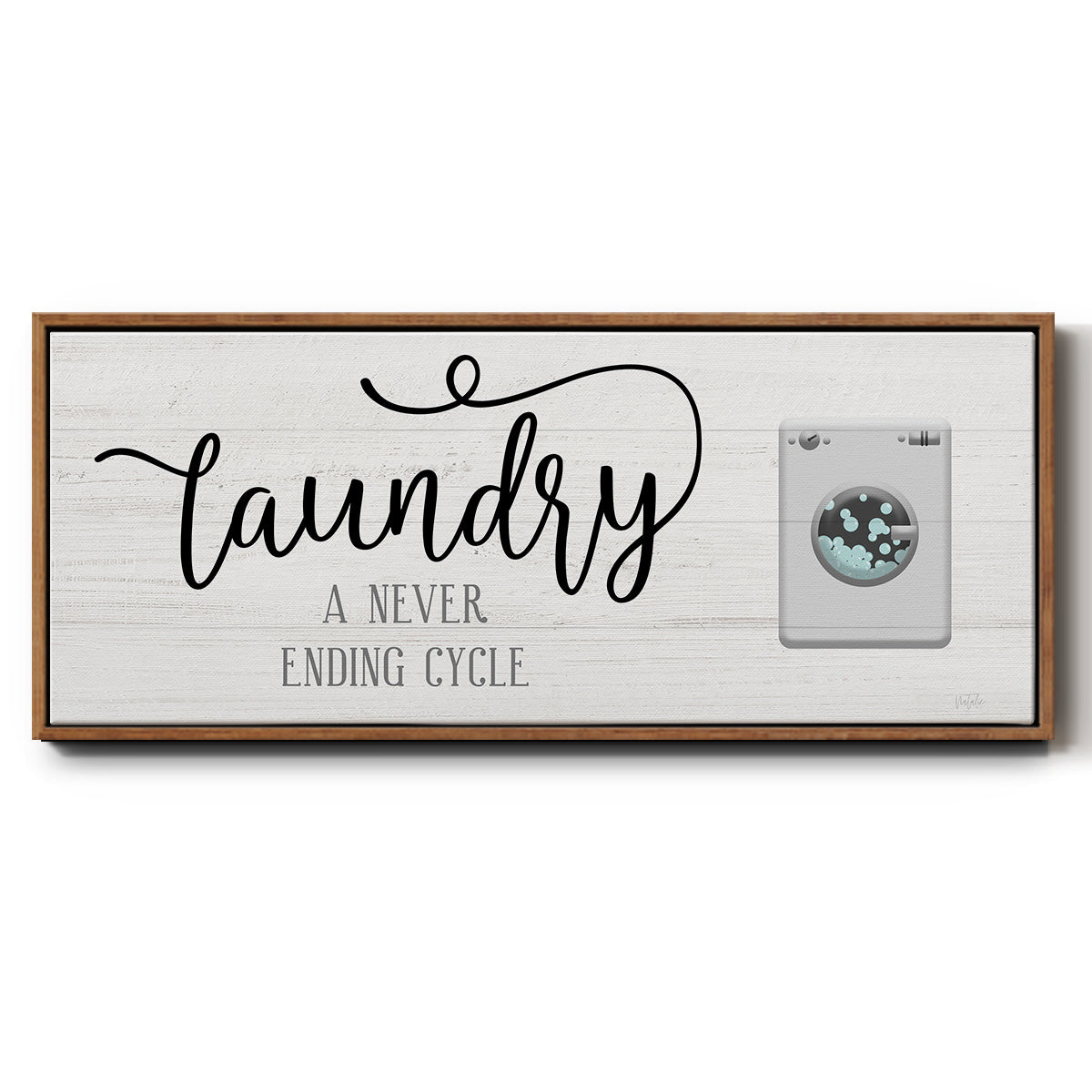 Never Ending Laundry - Floater Framed Canvas Print