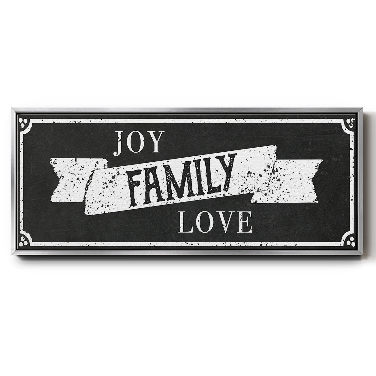 Joy Family Love - Floater Framed Canvas Print