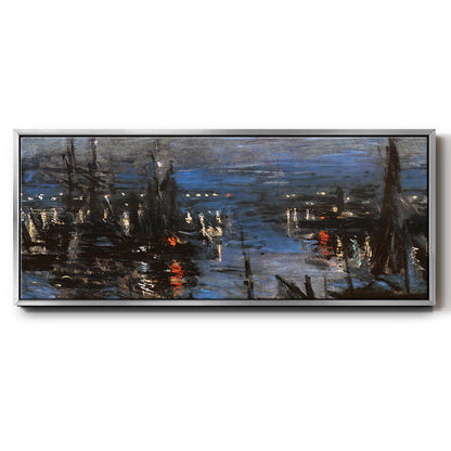 The Port of Le Havre, Night Effect, 1873 - Floater Framed Canvas Print