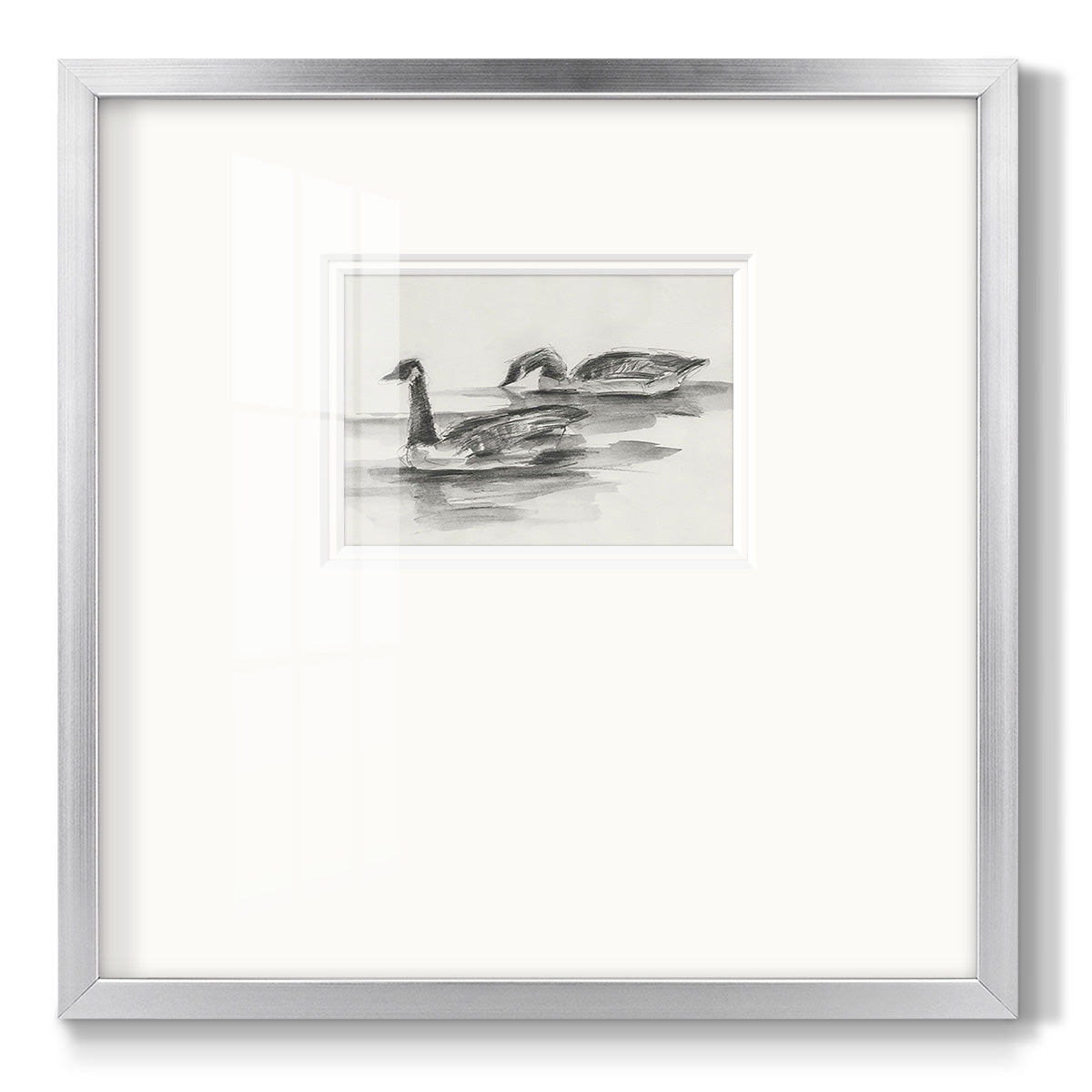 Geese Study II - Double Matboard Framed Print