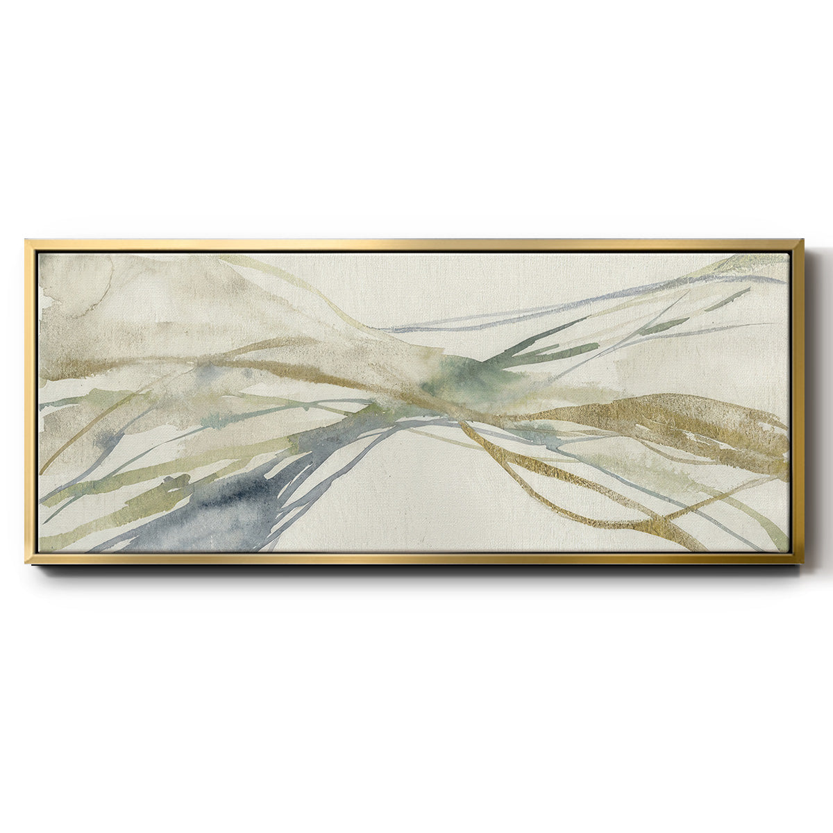 Watercolor Waves I - Floater Framed Canvas Print