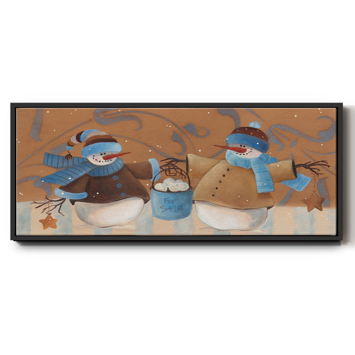 Snowball Bucket - Floater Framed Canvas Print