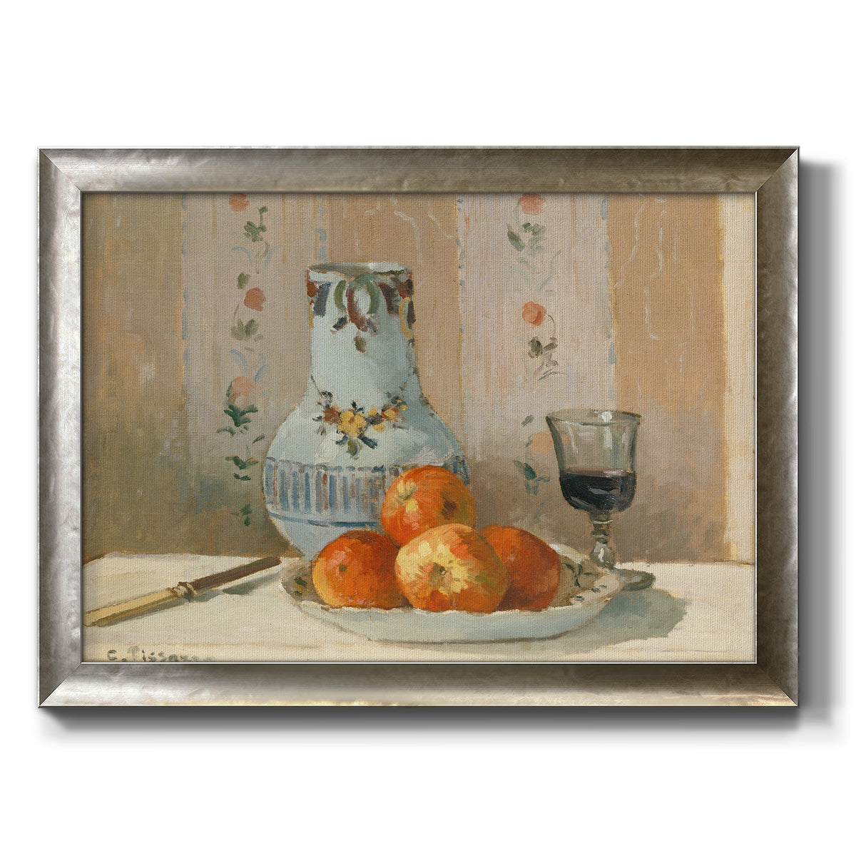 Still Life with Apples and Pitcher Premium Framed Canvas- Ready to Hang