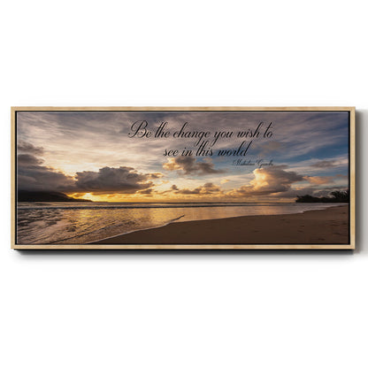 Be The Change - Floater Framed Canvas Print