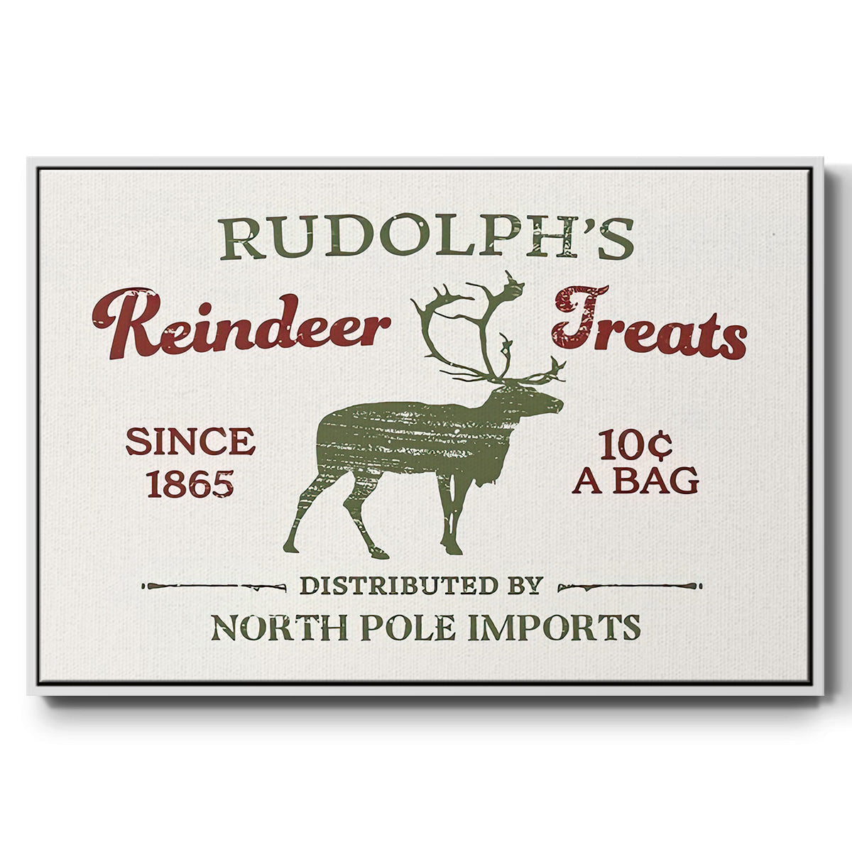 Christmas Farm Sign IV - Floater Framed Canvas Print