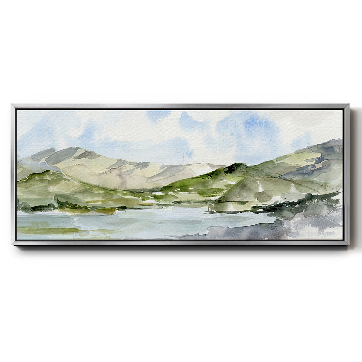 Serene Mountains I - Floater Framed Canvas Print