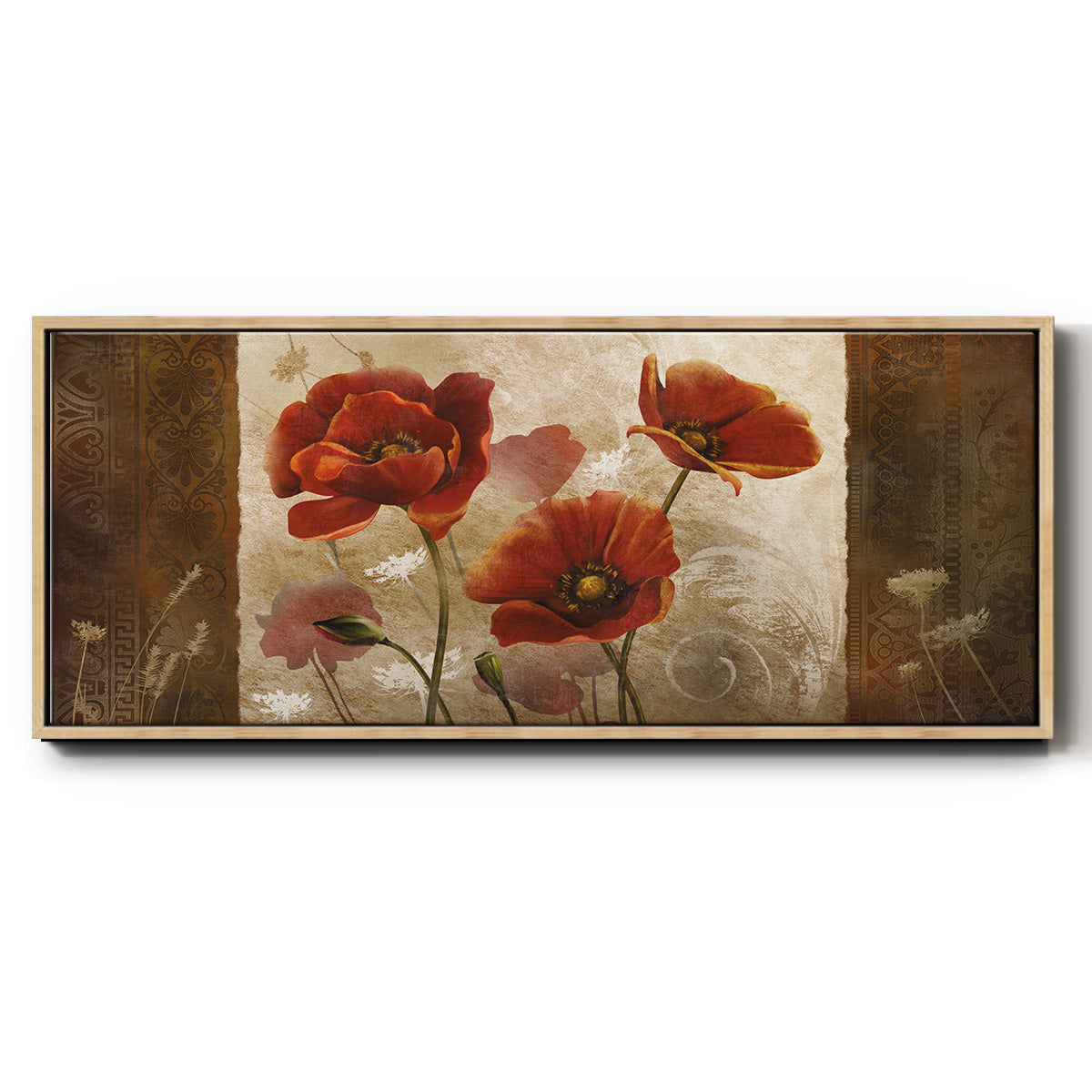 Poppy Morning - Floater Framed Canvas Print