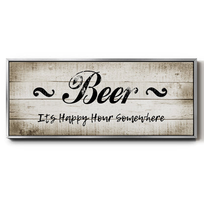 Beer Happy Hour - Floater Framed Canvas Print