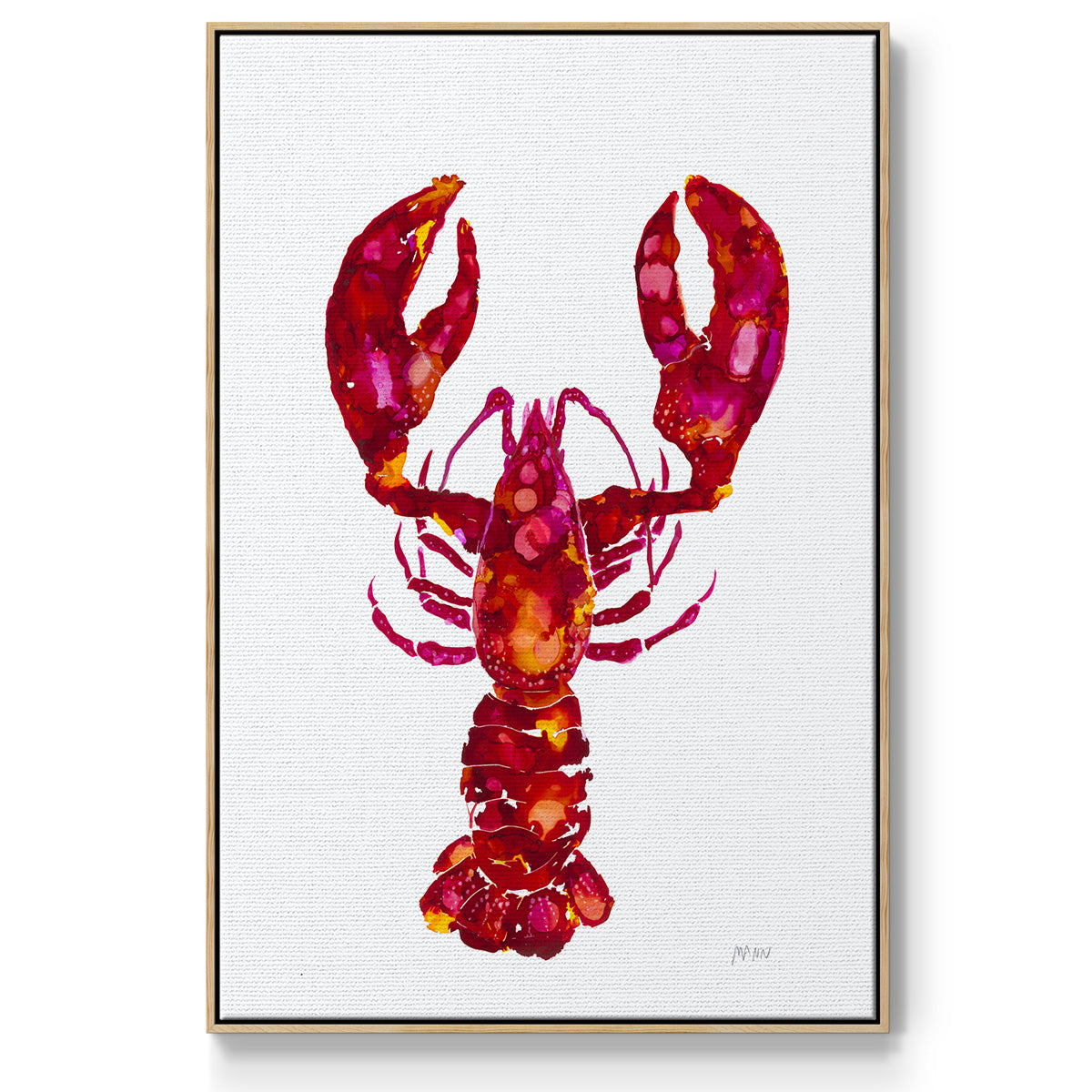 Lobster - Floater Framed Canvas Print