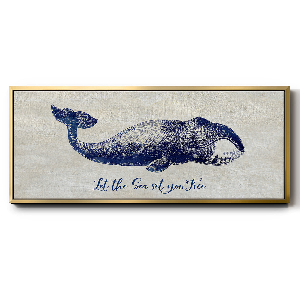 Let The Sea Set You Free - Floater Framed Canvas Print