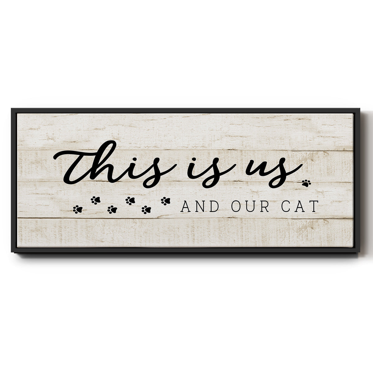 Us and Our Cat - Floater Framed Canvas Print