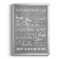 Neutral Bathroom Rules - Modern Framed Canvas Print