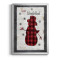 Checkered Snowman II - Modern Framed Canvas Print