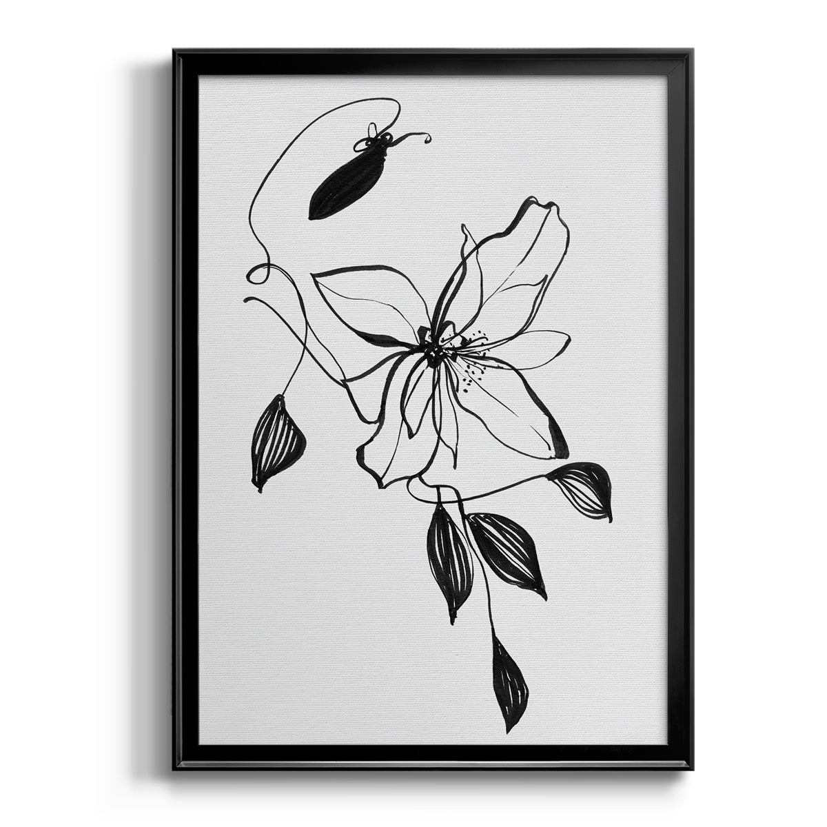 Wild Clematis I - Modern Framed Canvas Print