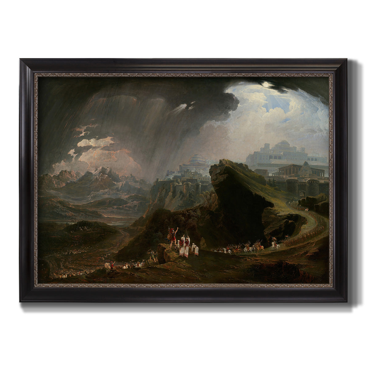 Joshua Commanding the Sun to Stand Still upon Gibeon - Ornate Framed Canvas Print