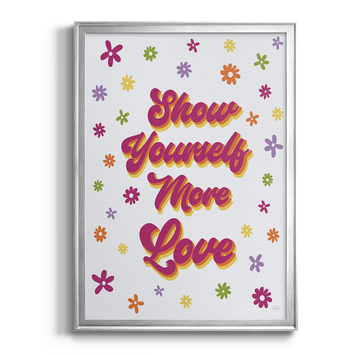 Show Yourself More Love - Modern Framed Canvas Print