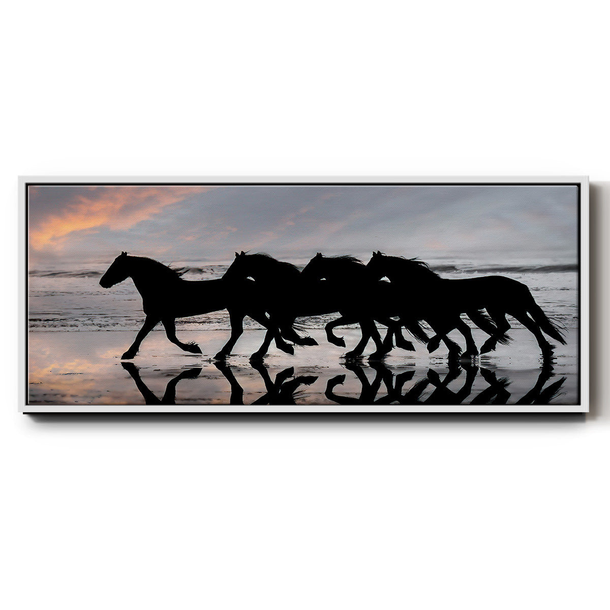 Beach Gallop - Floater Framed Canvas Print