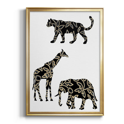 Ornamental Safari Animals III - Modern Framed Canvas Print