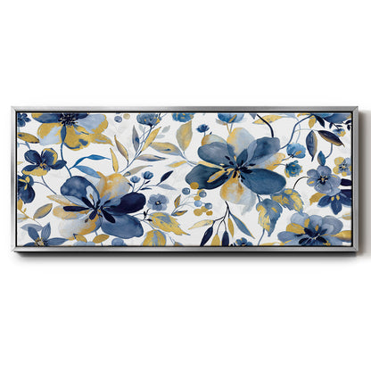 Golden Indigo - Floater Framed Canvas Print