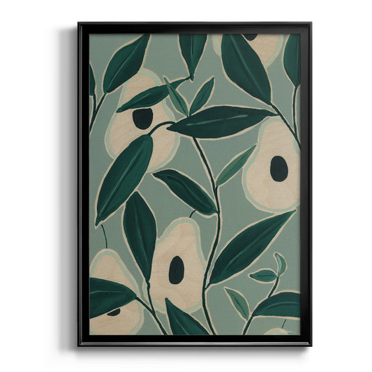 Monochrome Avocados - Modern Framed Canvas Print