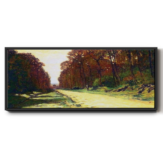 Road in a Forest Fontainebleau, 1864 - Floater Framed Canvas Print